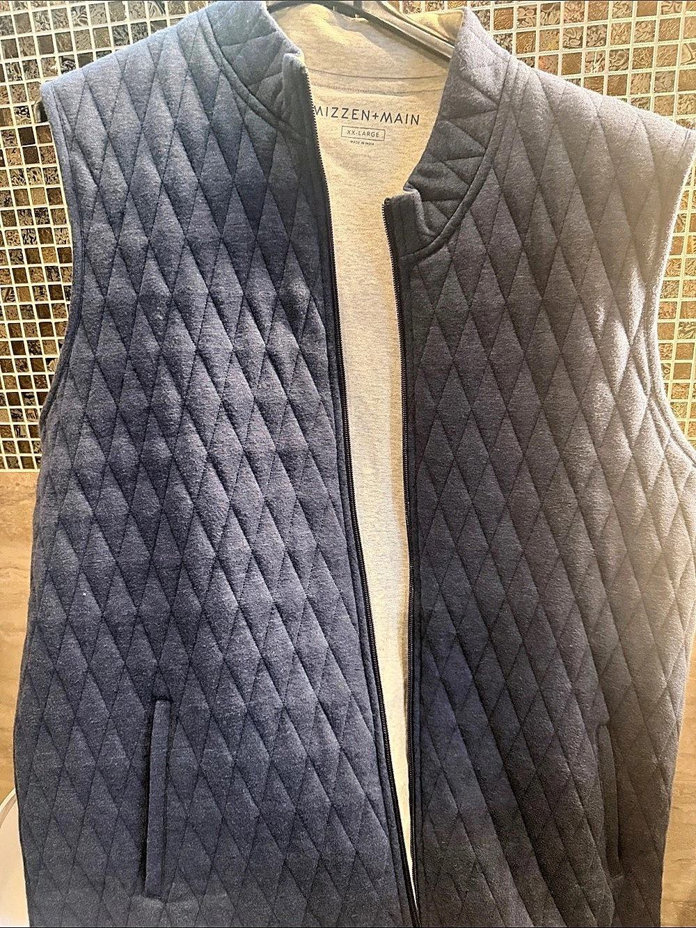 Mizzen+Main Fairway Quilted Vest Blue XXL